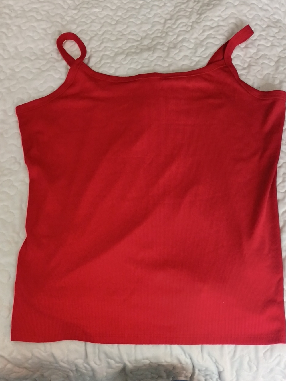 No Boundaries Red Ribbed Camisole Tank